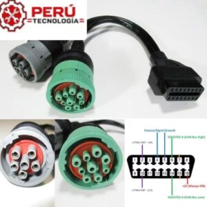 CABLE ADAPTADOR OBD2A 6 Y 9 PINES